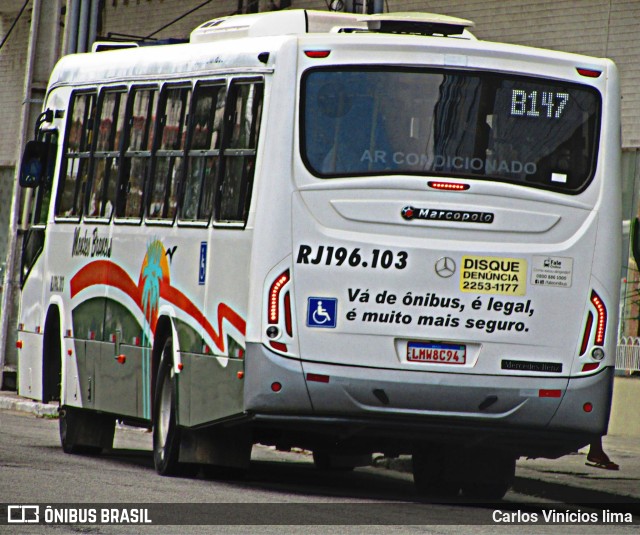 Viação Montes Brancos RJ 196.103 na cidade de Cabo Frio, Rio de Janeiro, Brasil, por Carlos Vinícios lima. Número da foto: #10632614.