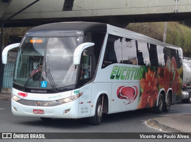 Eucatur - Empresa União Cascavel de Transportes e Turismo 4943 na cidade de Belo Horizonte, Minas Gerais, Brasil, por Vicente de Paulo Alves. ID da foto: 10630585.