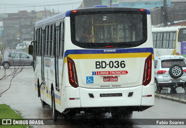Belém Rio Transportes BD-036 na cidade de Belém, Pará, Brasil, por Fabio Soares. Número da foto: #10629198.