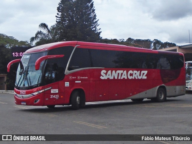 Viação Santa Cruz 31423 na cidade de Três Corações, Minas Gerais, Brasil, por Fábio Mateus Tibúrcio. ID da foto: 10636484.