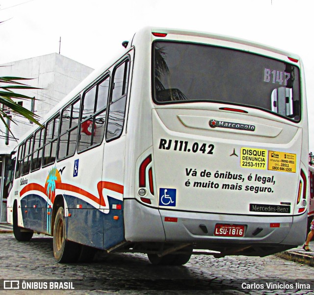 Auto Viação Salineira RJ 111.042 na cidade de Araruama, Rio de Janeiro, Brasil, por Carlos Vinícios lima. ID da foto: 10633241.