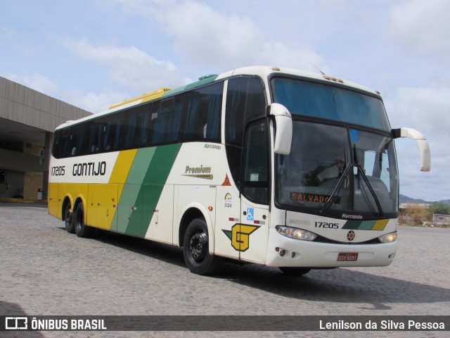 Empresa Gontijo de Transportes 17205 na cidade de Caruaru, Pernambuco, Brasil, por Lenilson da Silva Pessoa. ID da foto: 10637509.