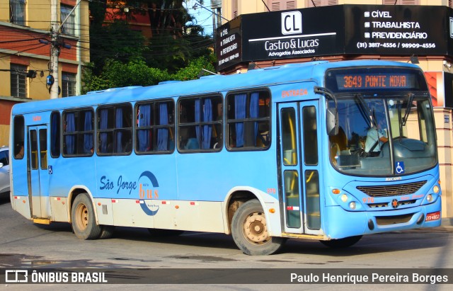 São Jorge Auto Bus 970 na cidade de Ponte Nova, Minas Gerais, Brasil, por Paulo Henrique Pereira Borges. ID da foto: 10639375.