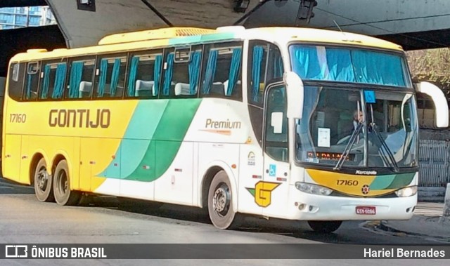 Empresa Gontijo de Transportes 17160 na cidade de Belo Horizonte, Minas Gerais, Brasil, por Hariel Bernades. Número da foto: #10638309.