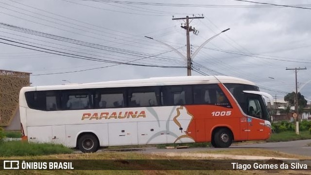 Viação Paraúna 1005 na cidade de Catalão, Goiás, Brasil, por Tiago Gomes da Silva. ID da foto: 10637537.