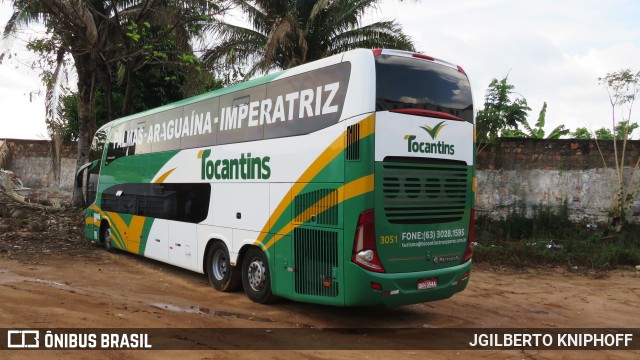 Tocantins Transportes e Turismo 3051 na cidade de Imperatriz, Maranhão, Brasil, por JGILBERTO KNIPHOFF. Número da foto: #10637597.