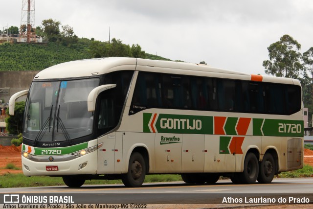 Empresa Gontijo de Transportes 21720 na cidade de São João do Manhuaçu, Minas Gerais, Brasil, por Athos Lauriano do Prado. ID da foto: 10641710.