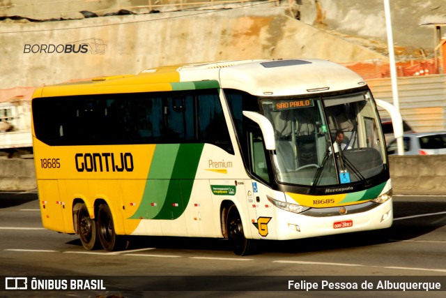 Empresa Gontijo de Transportes 18685 na cidade de Salvador, Bahia, Brasil, por Felipe Pessoa de Albuquerque. ID da foto: 10642064.