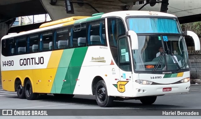 Empresa Gontijo de Transportes 14490 na cidade de Belo Horizonte, Minas Gerais, Brasil, por Hariel Bernades. ID da foto: 10643017.