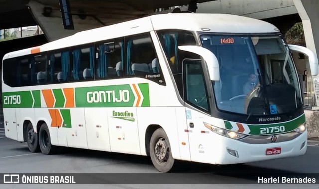 Empresa Gontijo de Transportes 21750 na cidade de Belo Horizonte, Minas Gerais, Brasil, por Hariel Bernades. ID da foto: 10643123.