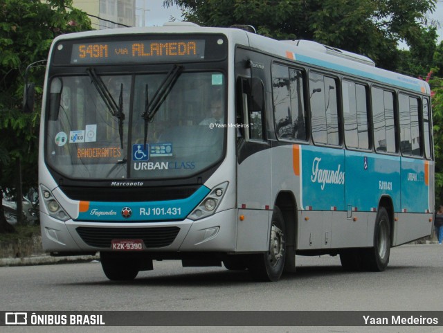 Auto Ônibus Fagundes RJ 101.431 na cidade de Niterói, Rio de Janeiro, Brasil, por Yaan Medeiros. ID da foto: 10643402.