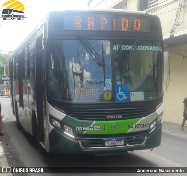 Transportes Mageli RJ 167.074 na cidade de São João de Meriti, Rio de Janeiro, Brasil, por Anderson Nascimento . Número da foto: #10644016.
