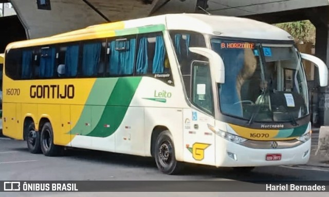 Empresa Gontijo de Transportes 16070 na cidade de Belo Horizonte, Minas Gerais, Brasil, por Hariel Bernades. ID da foto: 10643043.