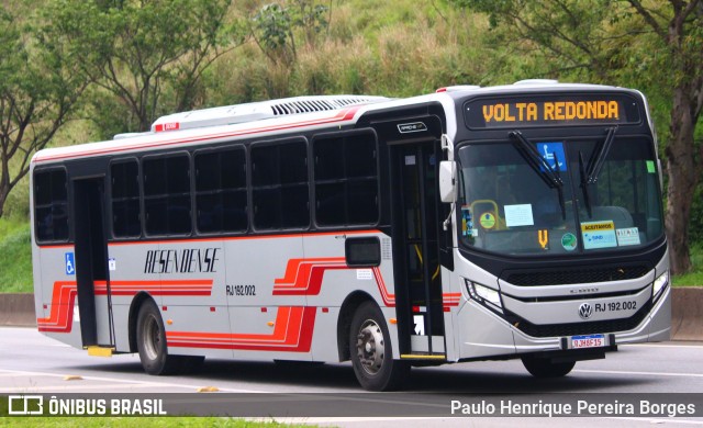 Viação Resendense RJ 192.002 na cidade de Barra Mansa, Rio de Janeiro, Brasil, por Paulo Henrique Pereira Borges. Número da foto: #10643284.