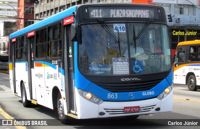 Transportadora Globo 863 na cidade de Recife, Pernambuco, Brasil, por Carlos Júnior. ID da foto: 10649614.