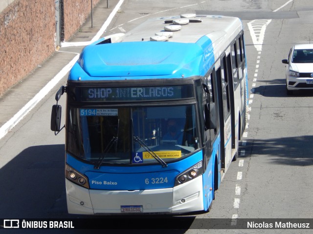Viação Paratodos > São Jorge > Metropolitana São Paulo > Mobibrasil 6 3224 na cidade de São Paulo, São Paulo, Brasil, por Nicolas Matheusz. Número da foto: #10649420.