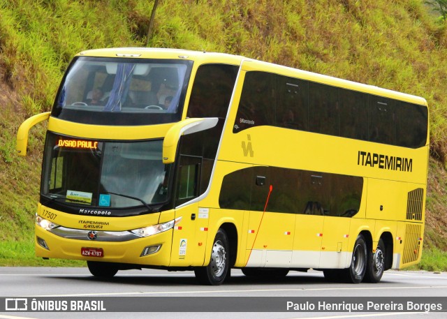 Viação Itapemirim 17507 na cidade de Paracambi, Rio de Janeiro, Brasil, por Paulo Henrique Pereira Borges. ID da foto: 10649272.