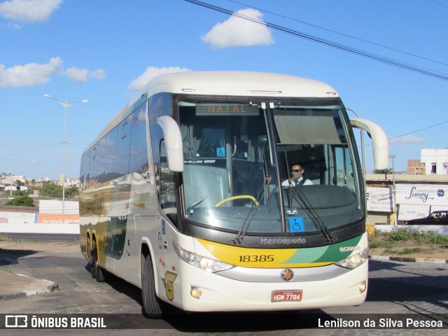 Empresa Gontijo de Transportes 18385 na cidade de Caruaru, Pernambuco, Brasil, por Lenilson da Silva Pessoa. ID da foto: 10647316.