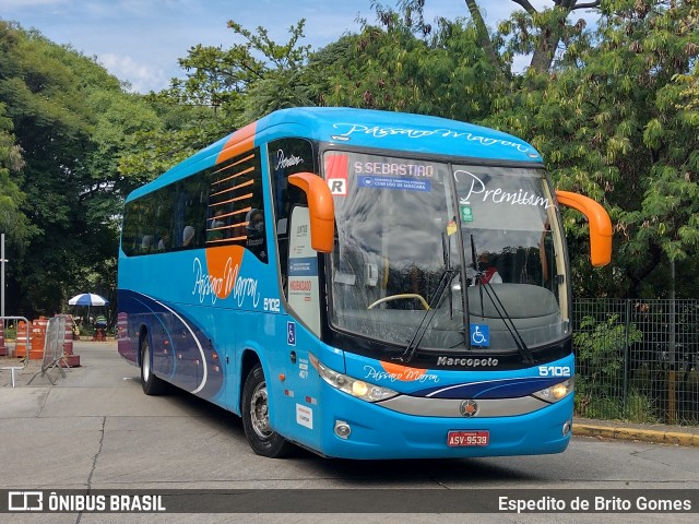 Empresa de Ônibus Pássaro Marron 5102 na cidade de São Paulo, São Paulo, Brasil, por Espedito de Brito Gomes. ID da foto: 9712463.