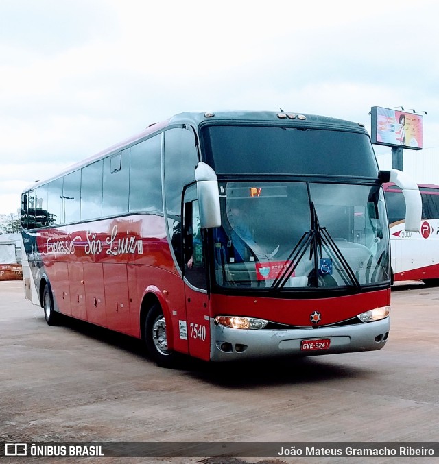 Expresso São Luiz 7540 na cidade de Goiânia, Goiás, Brasil, por João Mateus Gramacho Ribeiro. ID da foto: 9712910.