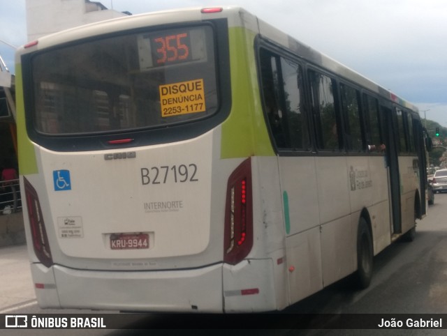 Caprichosa Auto Ônibus B27192 na cidade de Rio de Janeiro, Rio de Janeiro, Brasil, por João Gabriel. Número da foto: #9711246.