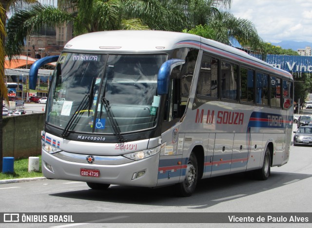 Auto Viação MM Souza Turismo 22401 na cidade de Aparecida, São Paulo, Brasil, por Vicente de Paulo Alves. ID da foto: 9711543.