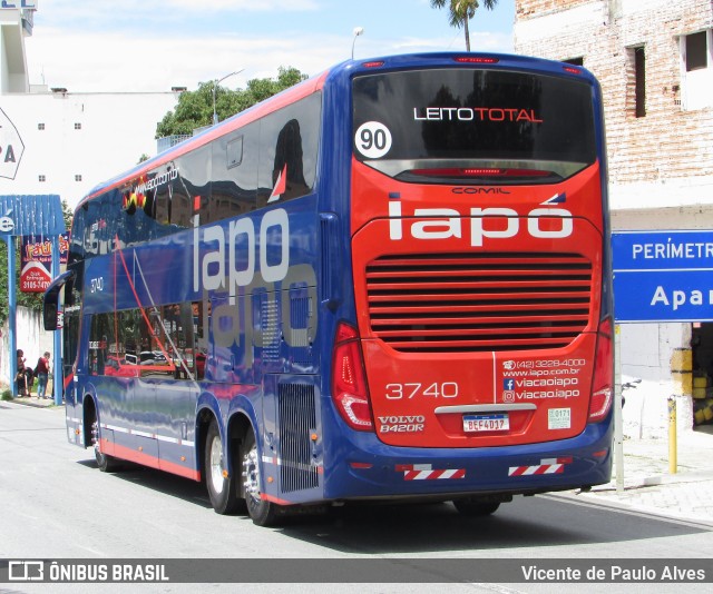 Viação Santana Iapó 3740 na cidade de Aparecida, São Paulo, Brasil, por Vicente de Paulo Alves. ID da foto: 9711481.