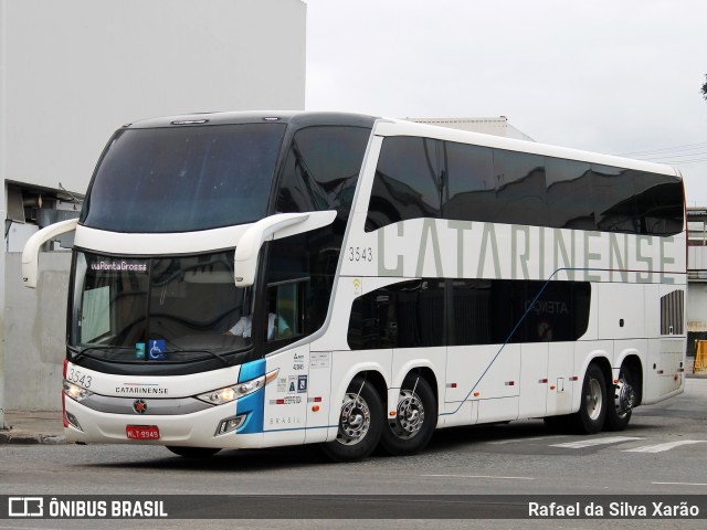 Auto Viação Catarinense 3543 na cidade de Rio de Janeiro, Rio de Janeiro, Brasil, por Rafael da Silva Xarão. ID da foto: 9737485.