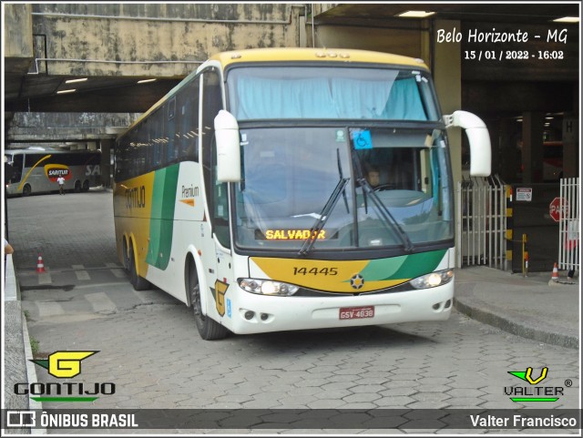 Empresa Gontijo de Transportes 14445 na cidade de Belo Horizonte, Minas Gerais, Brasil, por Valter Francisco. ID da foto: 9736473.