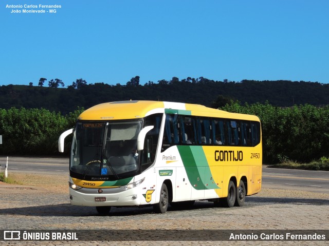 Empresa Gontijo de Transportes 21450 na cidade de João Monlevade, Minas Gerais, Brasil, por Antonio Carlos Fernandes. ID da foto: 9736472.