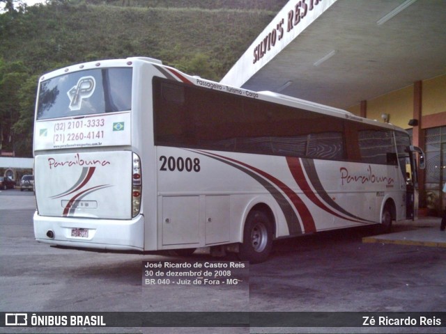 Paraibuna Transportes 20008 na cidade de Juiz de Fora, Minas Gerais, Brasil, por Zé Ricardo Reis. ID da foto: 9736819.