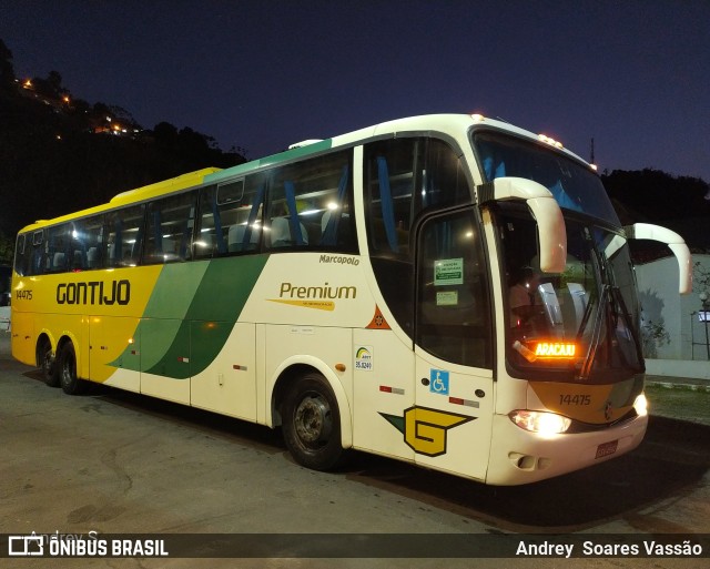 Empresa Gontijo de Transportes 14475 na cidade de Santos, São Paulo, Brasil, por Andrey  Soares Vassão. ID da foto: 9738710.