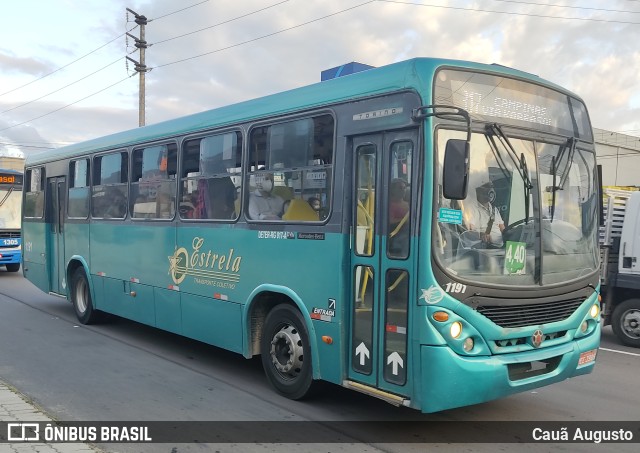 Transporte Coletivo Estrela 1191 na cidade de Florianópolis, Santa Catarina, Brasil, por Cauã Augusto. ID da foto: 9742296.