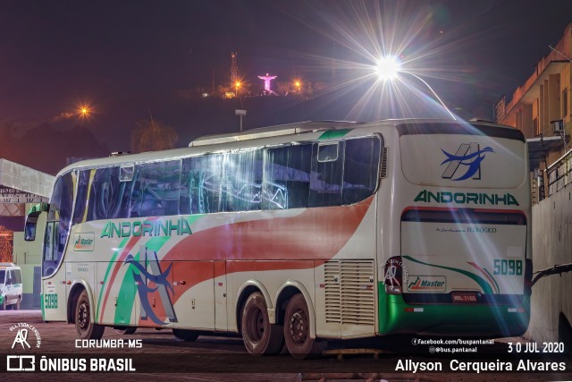 Empresa de Transportes Andorinha 5098 na cidade de Corumbá, Mato Grosso do Sul, Brasil, por Allyson  Cerqueira Alvares. ID da foto: 9741671.