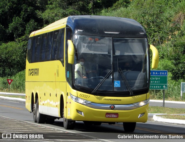 Viação Itapemirim 60027 na cidade de Itajuípe, Bahia, Brasil, por Gabriel Nascimento dos Santos. ID da foto: 9742709.