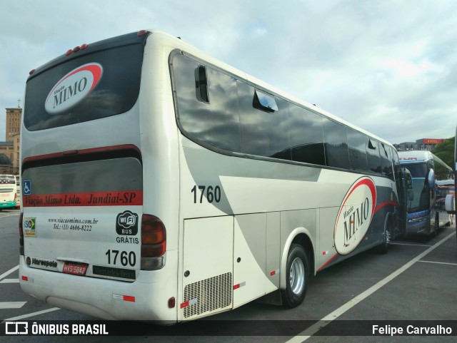 Viação Mimo 1760 na cidade de Aparecida, São Paulo, Brasil, por Felipe Carvalho. ID da foto: 9747101.