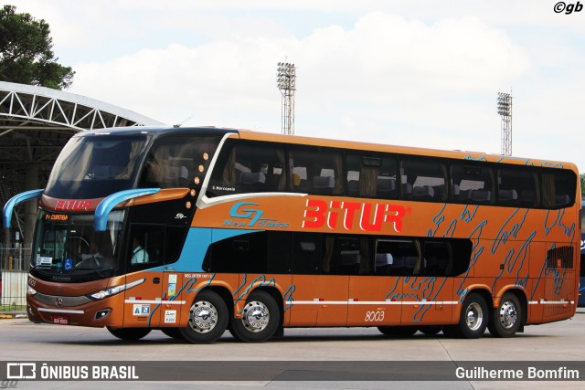 Bitur Transporte Coletivo e Turismo 8003 na cidade de Curitiba, Paraná, Brasil, por Guilherme Bomfim. ID da foto: 9745313.