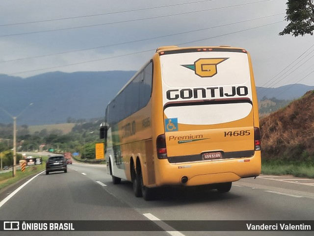 Empresa Gontijo de Transportes 14685 na cidade de Extrema, Minas Gerais, Brasil, por Vanderci Valentim. Número da foto: #9745423.