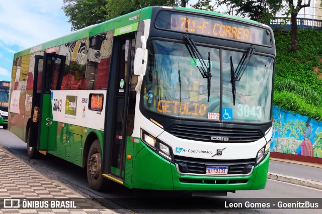 Expresso Caribus Transportes 3043 na cidade de Cuiabá, Mato Grosso, Brasil, por Leon Gomes. Número da foto: #9748483.