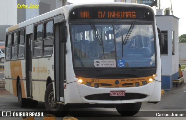 Viação Araguarina 3111 na cidade de Goiânia, Goiás, Brasil, por Carlos Júnior. ID da foto: 9750452.