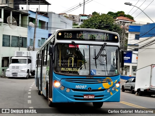 Expresso Santa Paula 16097 na cidade de Vitória, Espírito Santo, Brasil, por Carlos Gabriel  Malacarne. ID da foto: 9750954.