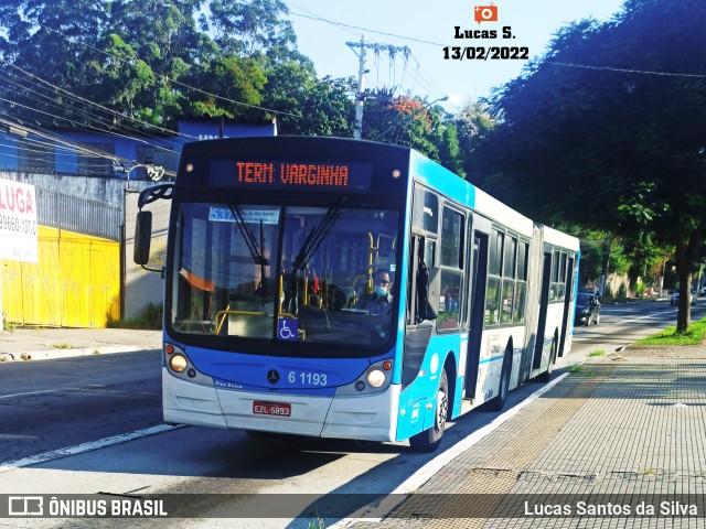 Viação Grajaú S.A. 6 1193 na cidade de São Paulo, São Paulo, Brasil, por Lucas Santos da Silva. ID da foto: 9750552.