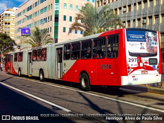 Itajaí Transportes Coletivos 2974 na cidade de Campinas, São Paulo, Brasil, por Henrique Alves de Paula Silva. Número da foto: #9752329.