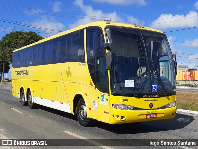 Viação Itapemirim 5099 na cidade de Eunápolis, Bahia, Brasil, por Iago Santos Santana. ID da foto: 9754561.