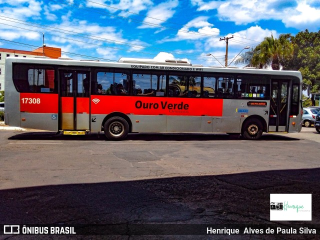 Auto Viação Ouro Verde 17308 na cidade de Sumaré, São Paulo, Brasil, por Henrique Alves de Paula Silva. Número da foto: #9758245.