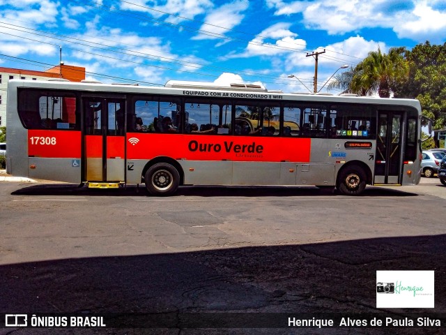 Auto Viação Ouro Verde 17308 na cidade de Sumaré, São Paulo, Brasil, por Henrique Alves de Paula Silva. ID da foto: 9758245.