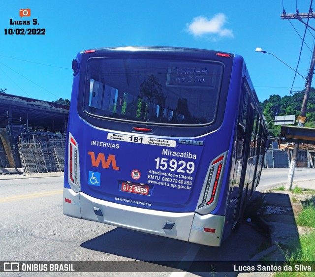 Viação Miracatiba 15.929 na cidade de Embu-Guaçu, São Paulo, Brasil, por Lucas Santos da Silva. ID da foto: 9756279.