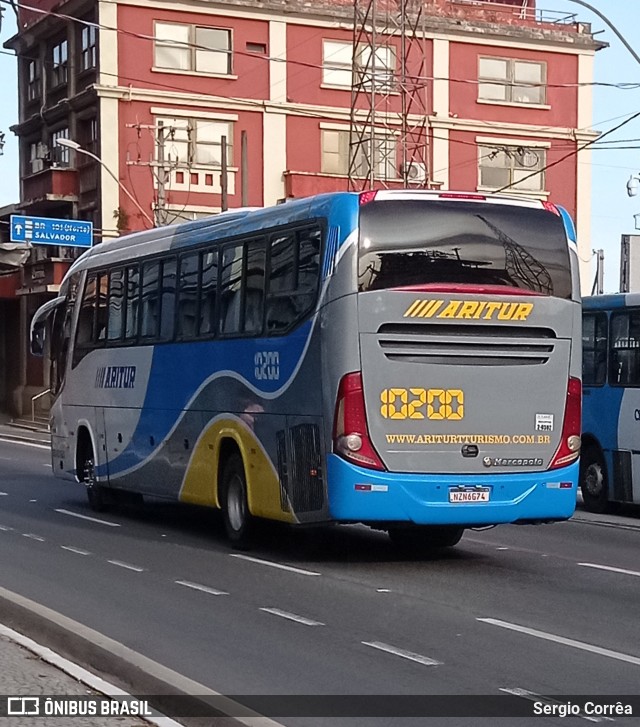 Aritur Transporte e Turismo 10200 na cidade de Vitória, Espírito Santo, Brasil, por Sergio Corrêa. Número da foto: #9757937.
