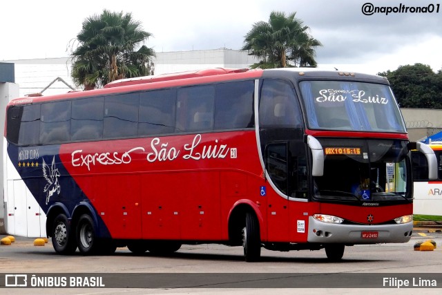 Expresso São Luiz 7010 na cidade de Goiânia, Goiás, Brasil, por Filipe Lima. Número da foto: #9758191.