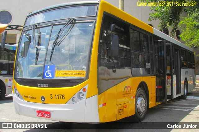 Viação Metrópole Paulista - Zona Leste 3 1176 na cidade de São Paulo, São Paulo, Brasil, por Carlos Júnior. Número da foto: #9758671.